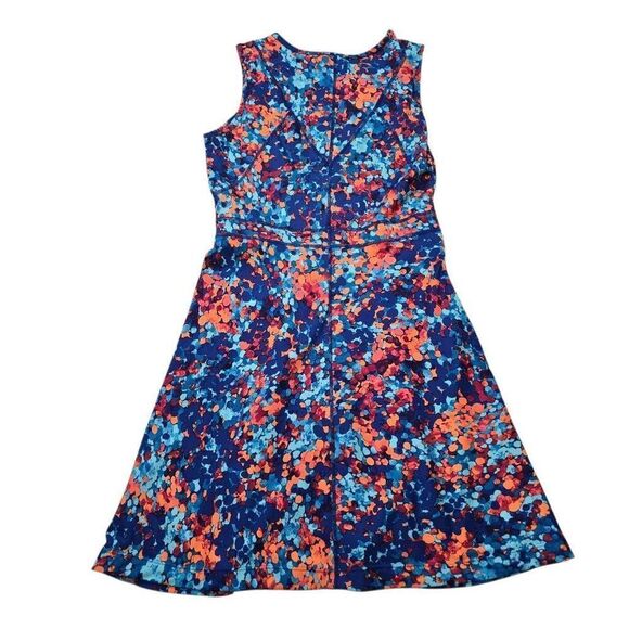 Title Nine A-Line Dream Dress Women's Small Multicolor Circles‎ Preppy Stretch - Picture 6 of 6